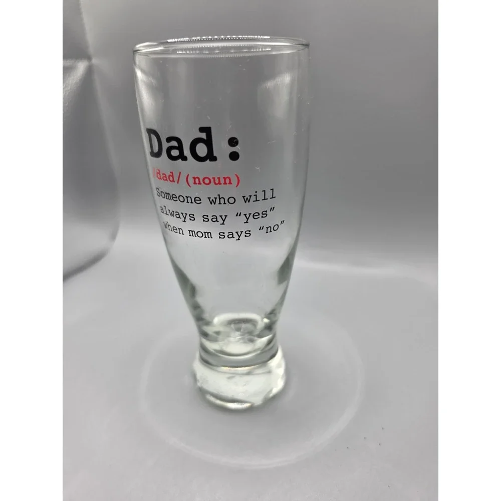 Cristar Dad Definition Beer Glass 14.5 oz Father's Day Novelty Pilsner Glass